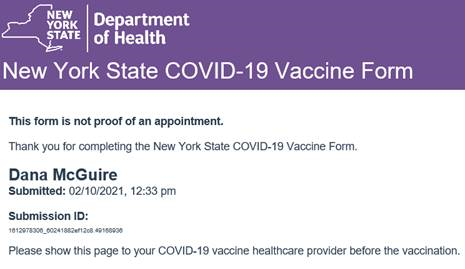 Image of Vaccine Form