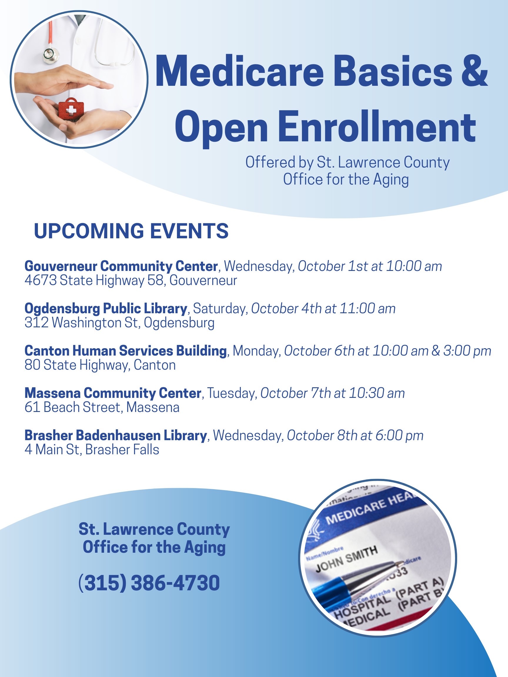 Medicare Basics and Open Enrollment Events