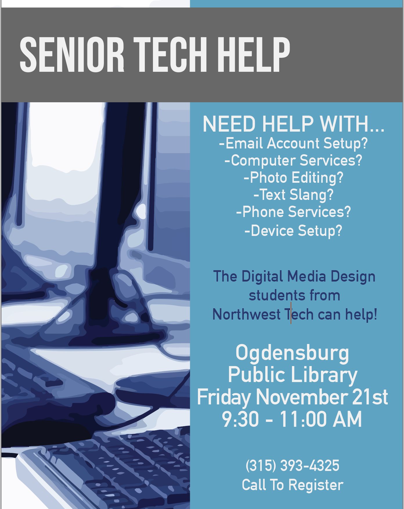 Senior Tech Help at Ogdensburg Library